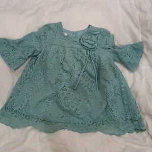 Laura Ashley London green lace dress 12 months double lined